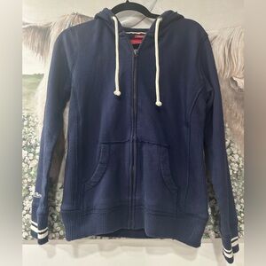 Mitchell & Ness Women's Full Zip Hoodie Distressed Sweatshirt